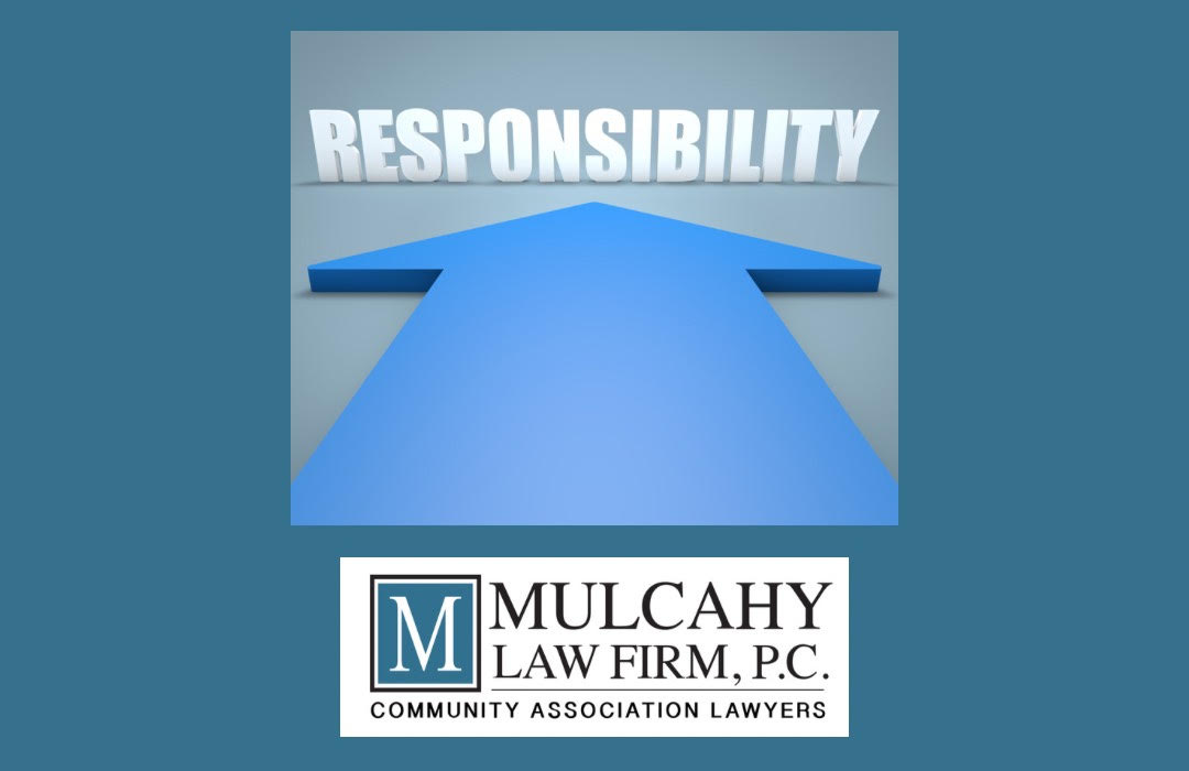 Large blue arrow pointing to the word Responsibility