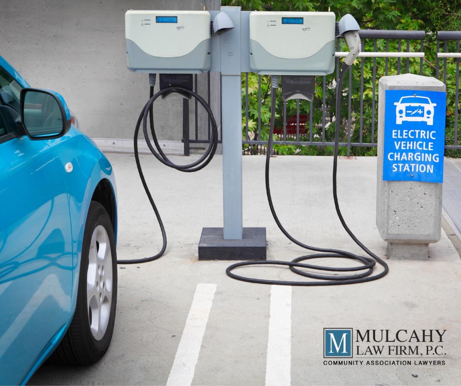 car at an electronic charging station